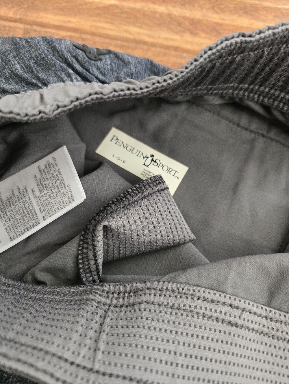 Penguin Sport Men's Dark Heather Gray Athletic Shorts with Drawstring Size Large - Picture 3 of 4